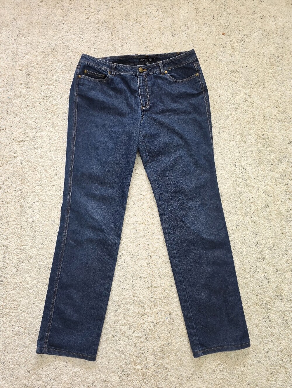 Lafayette 148 New York Size 12 Indigo Straight-Leg Women's Jeans